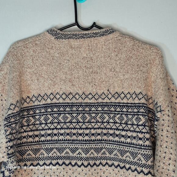Hunt Club England Sweater Mens Large Pure Wool Nordic Style Crew Neck - Picture 6 of 10